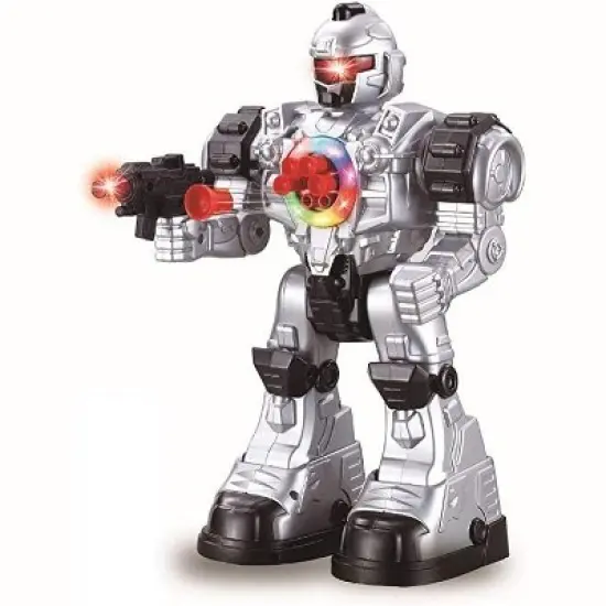 Robot Police Remote Control Toy Shoots Missiles Walks Talks and Dances with Flashing Lights 10 Functions - Play22Usa image {2}