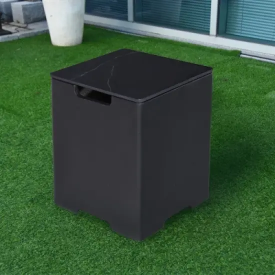 Elementi 15.9" Propane Tank Cover Concrete Hideaway Table for 20 lb Tank image {1}