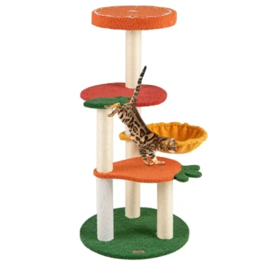 Costway Fruit Style Cat Tree Multi-level Cat Tower w/Padded Top Perch Indoor Cat Climbing Frame image {9}