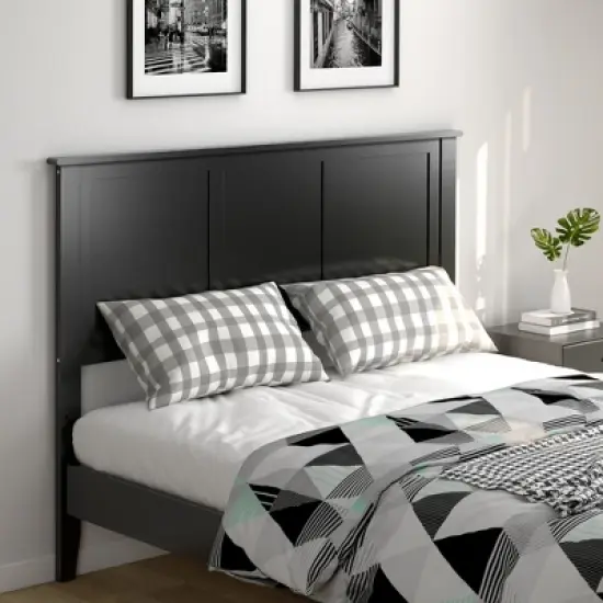 Costway Full Wood Headboard Flat Panel Pre-drilled Holes Height Adjustment image {2}
