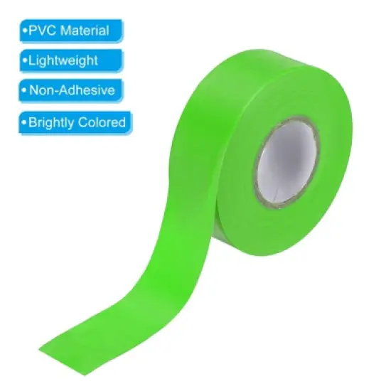 Unique Bargains PVC Non-Adhesive Flagging Tapes for Trail Outdoor 2 Pcs Green 1-1/5" x 147 ft image {3}