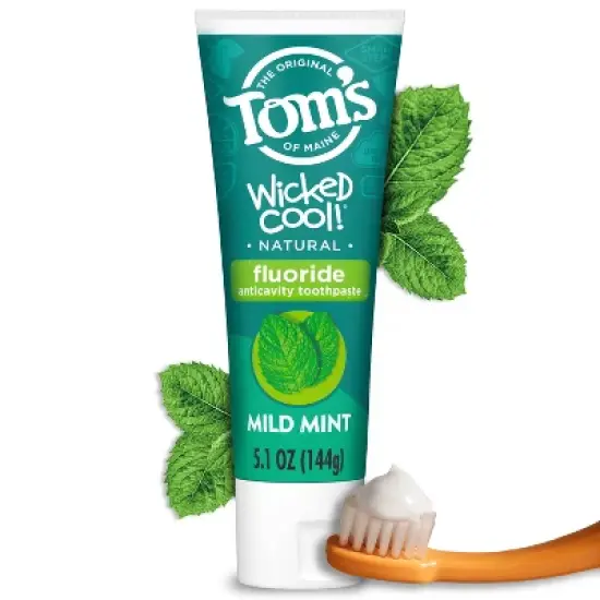 Tom's of Maine Mild Mint Wicked Cool! Anticavity Fluroide Toothpaste - 5.1oz image {8}