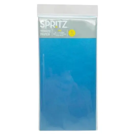 8ct Tissue Paper Blue - Spritz&trade;: Gift Packaging Accessories, Solid Pattern, Fall Season, 16.5" x 24" image {1}