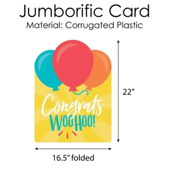 Big Dot of Happiness Congrats - Congratulations Giant Greeting Card - Big Shaped Jumborific Card image {3}