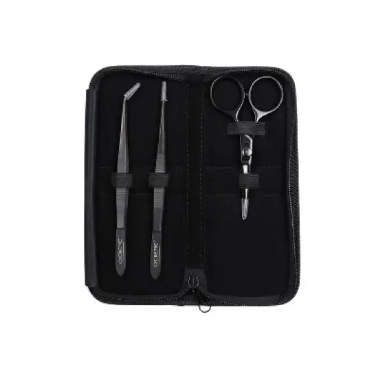 O'Creme Stainless Steel Precision Kitchen Culinary Fine-Tip Tweezer Tongs, Set of 3 image {3}