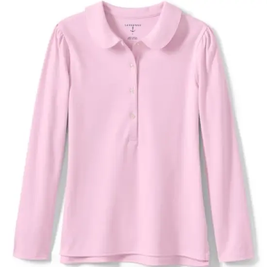 Lands' End Girls Long Sleeve Peter Pan Collar Polo Shirt image {6}