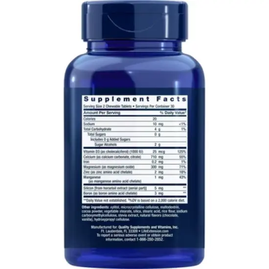 Bone Restore Chocolate Sugar Free by Life Extension  -  60 Chewable Tablets image {1}