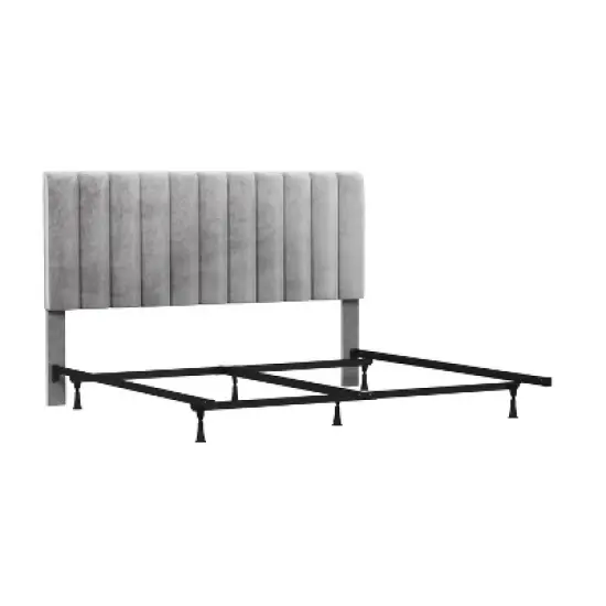 King Crestone Upholstered Headboard with Frame Gray - Hillsdale Furniture image {8}