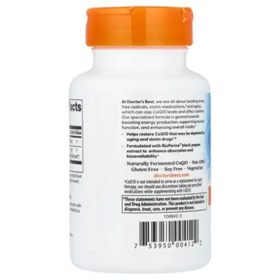 Doctor's Best High Absorption CoQ10, 60 Veggie Softgel image {2}