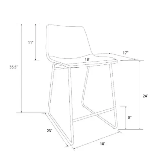 Bowden Faux Leather Counter Height Barstool - Threshold&trade; image {5}