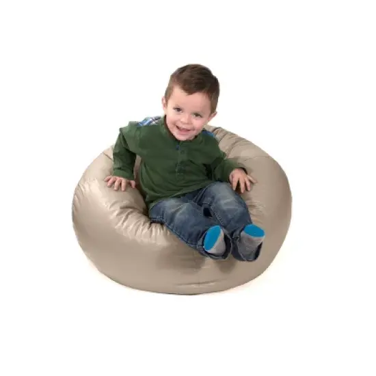 Small Vinyl Bean Bag Chair Khaki - Gold Medal image {1}