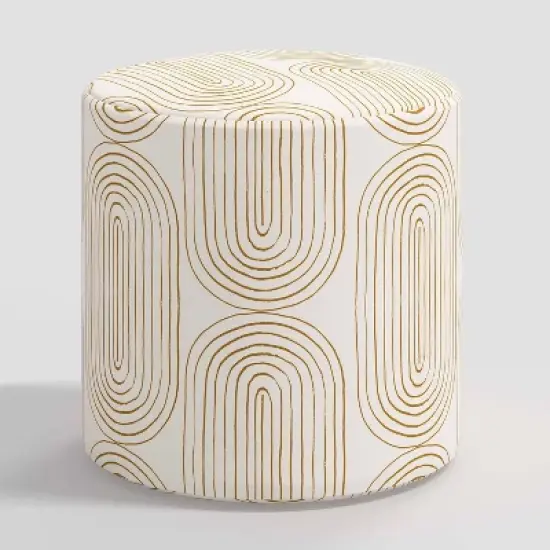 Round Thalia Ottoman in Patterns - Skyline Furniture image {6}