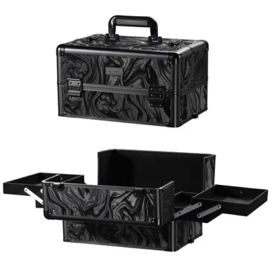 Byootique 4in1 Rolling Makeup Train Case Cosmetic Organizer Wheel image {3}