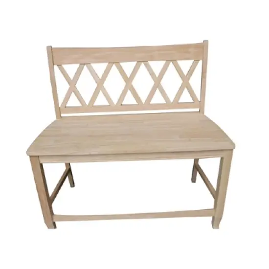 24" Double X Back Bench Seat Height Unfinished - International Concepts image {5}
