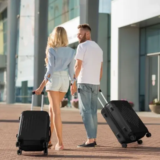 Karl Home 3 Piece Set ABS Trolley Cases Striped Pattern Blue image {9}