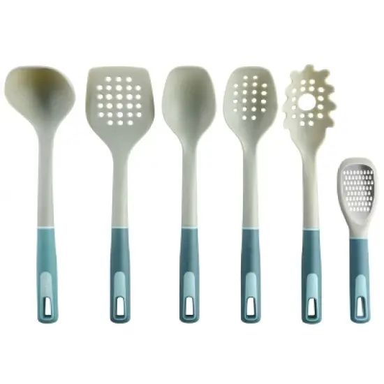 Spice by Tia Mowry Savory Saffron 12 Piece Wood and Nylon Kitchen Tool Set with Ceramic Crock image {3}