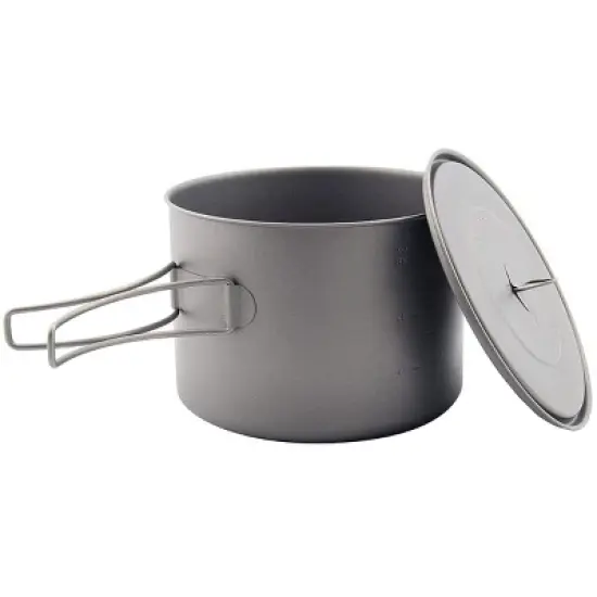 TOAKS 1600ml Ultralight Titanium Camping Cook Pot with Foldable Handles and Lid image {2}