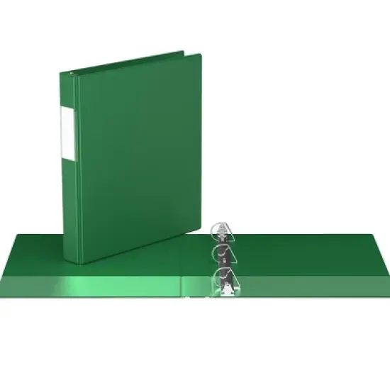 Davis Group 6pk 1" Premium Economy D Ring Binders Green: Hard Cover, 225 Sheet Capacity, 2 Pockets, Polypropylene Material image {1}