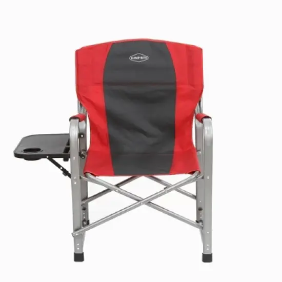 Kamp-Rite Foldable Oversized Padded Lightweight Director's Lawn Chair w/Side Table and Cupholder, Red (2 Pack) image {1}