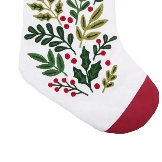 C&F Home 8.5" x 20" Botanical Holly Leaves Berries Branch Christmas Stocking image {2}