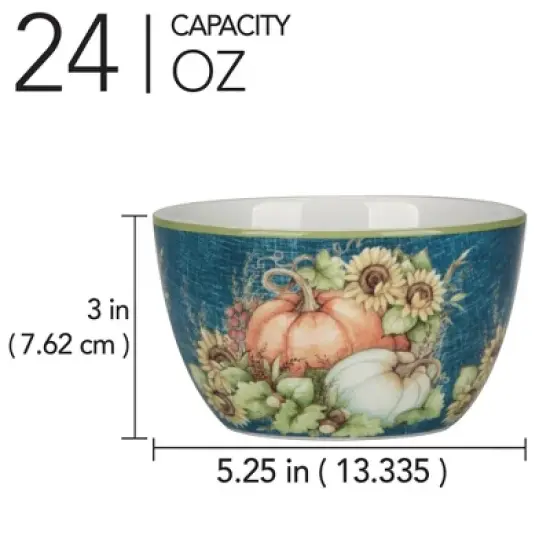 Certified International Set of 4 24oz Autumn Breeze Ice Cream Bowls image {2}
