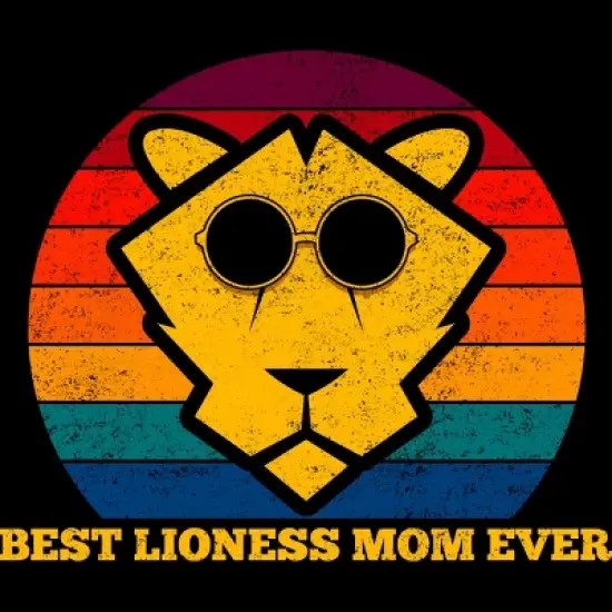 Men's Design By Humans Best Lioness Mom Ever Retro Stripes By Yernar Tank Top image {1}