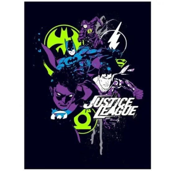 Justice League Splatter Art Black T-shirt Toddler Boy to Youth Boy image {1}