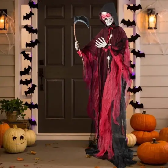 Costway 8 Ft Halloween Animatronics with Sickle Glowing LED Eyes & Scary Voices image {4}