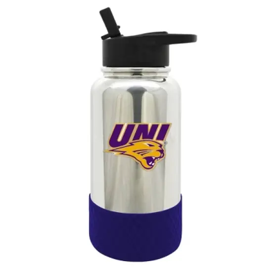 NCAA Northern Iowa Panthers 32oz Chrome Thirst Hydration Water Bottle image {1}