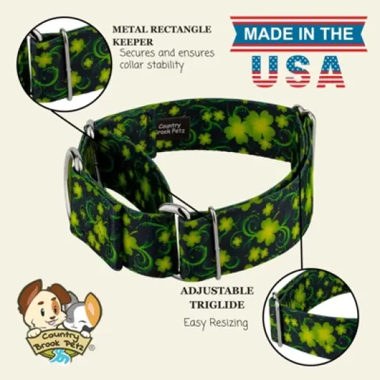 Country Brook Petz HossFit Jr Wide Martingale Dog Collar - Irish Pride image {6}