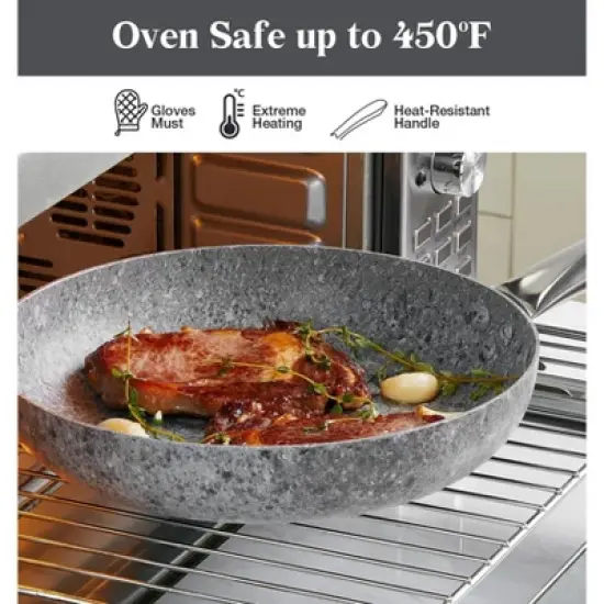 KOCH SYSTEME CS  8 Inch  Frying Pan with Nonstick Granite Coatings, Gray image {4}