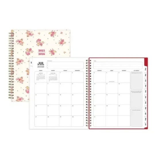 Blue Sky 7"x9" 2025-2026 Weekly/Monthly Wirebound Planner Clear Cover Shanalee Pink image {3}