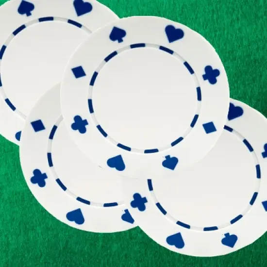 Poker Chips &ndash; 100-Piece Set of 11.5-gram Blackjack Chips with Suited Design by Trademark Games (White) image {2}