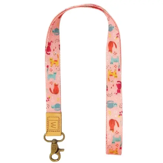 Wrapables Lanyard Keychain and ID Badge Holder, Pink Kitty image {4}