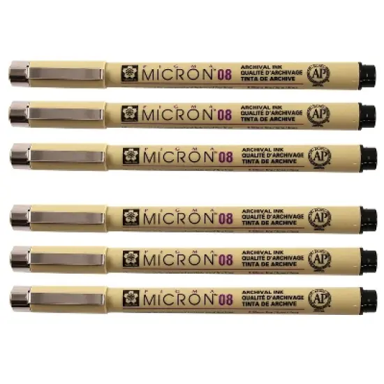 Sakura Pigma Micron Pen  Fineliner Black Ink 6/Pack (SAKXSDK0849-6) image {5}