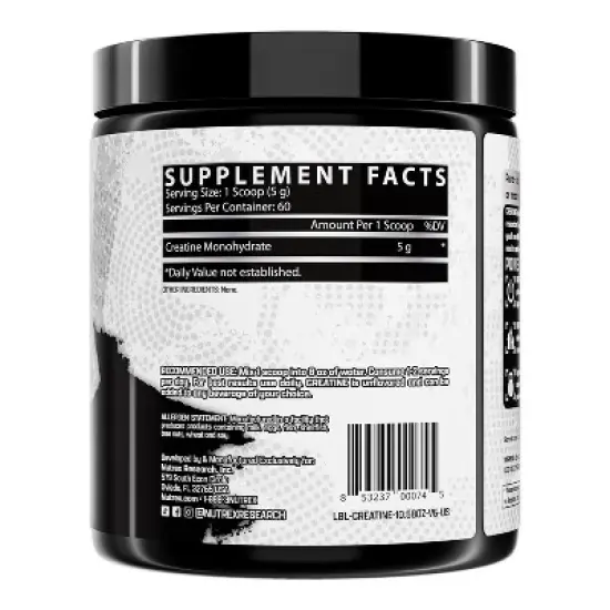 Nutrex Research Micronized Creatine Monohydrate Powder - 200 Servings for Muscle Gain, Strength and Performance image {2}