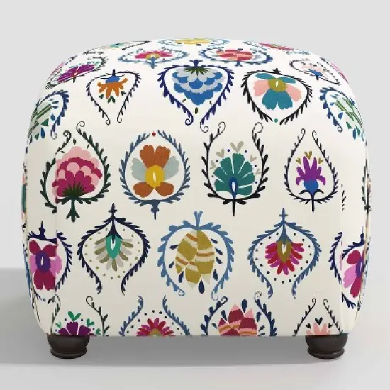 Poppy Ottoman in Damask - Skyline Furniture image {1}