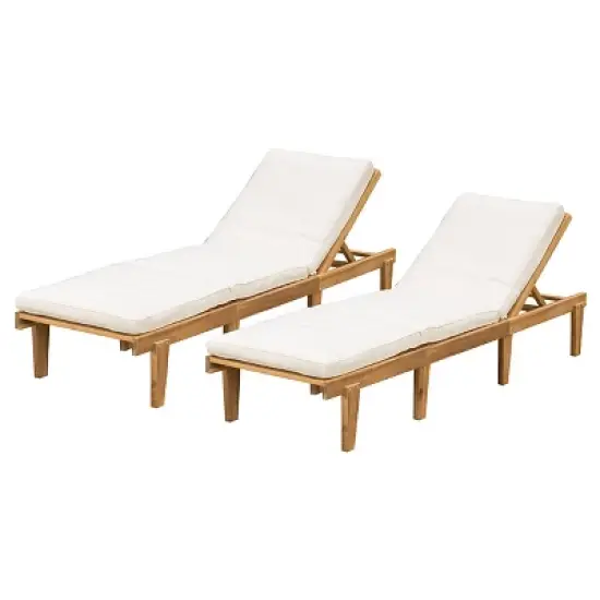 Ariana 2pk Acacia Wood Chaise Lounge - Christopher Knight Home image {5}