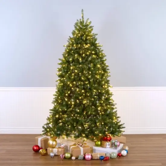 National Tree Company 7.5' Pre-lit Dunhill Shimmer Fir Artificial Christmas Tree image {3}