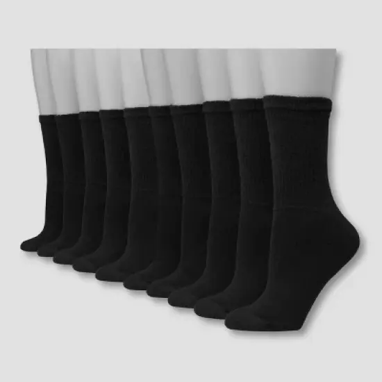 Hanes Women's Extended Size Cushioned 10pk Crew Socks - 8-12 image {3}