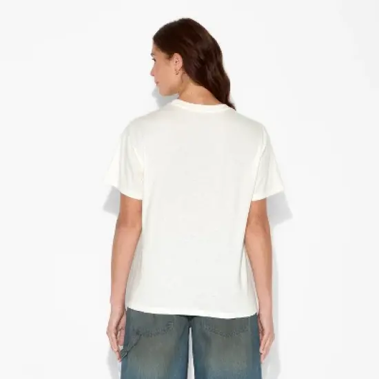 Women's Skulls Bow Oversized Graphic T-Shirt - White image {2}