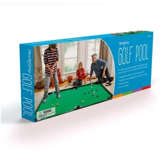 HearthSong - Golf Pool Indoor Family Game-Includes Two Golf Clubs, 16 Balls, Green Mat, and Rails for Kids image {12}