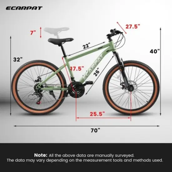 Gulches High Carbon Steel Mountain Bike, Sturdy Frame, Reliable Disc Brakes, Stylish Brown Edge Tires, 85% Pre-Assembled image {2}