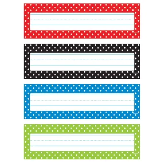 TREND Polka Dots Desk Toppers Name Plates Variety Pack, 32 Per Pack, 6 Packs image {1}