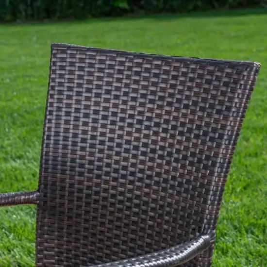 Camden 3pc Acacia & Wicker Bistro Set - Brown - Christopher Knight Home image {2}