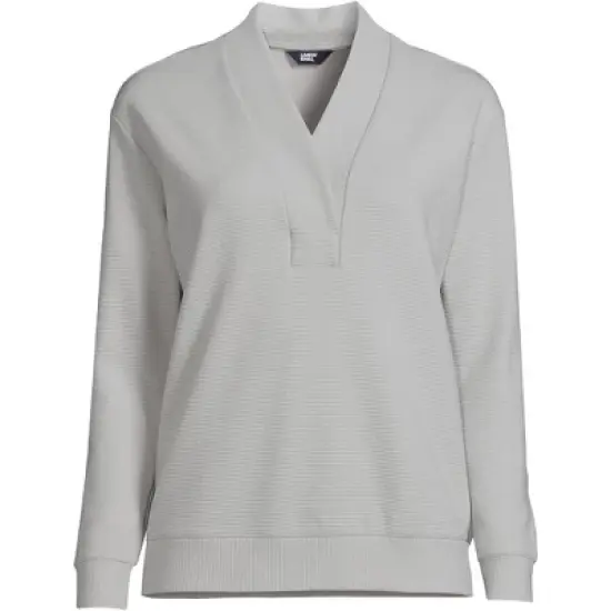 Lands' End Women's Long Sleeve Ottoman Shawl Collar Pullover image {4}