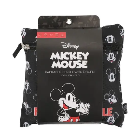 Disney Mickey Mouse Faces All-Over Print Black 21&rdquo; Packable Duffel image {5}