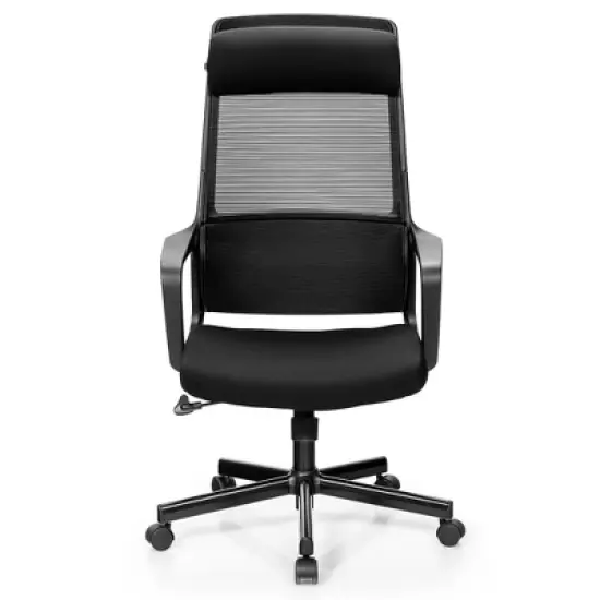 Costway Adjustable Mesh Office Task Chair Heating Lumbar Support Headrest Grey\Black image {8}