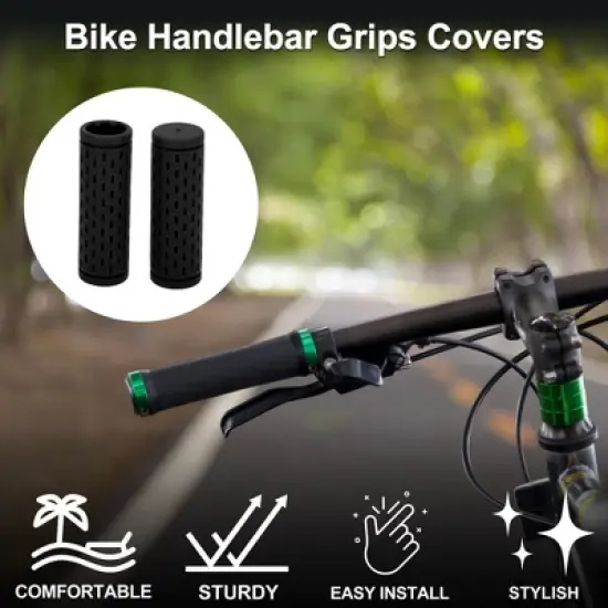 Unique Bargains Bike Handlebar Grips Covers 3.54" Black 1 Pair image {1}