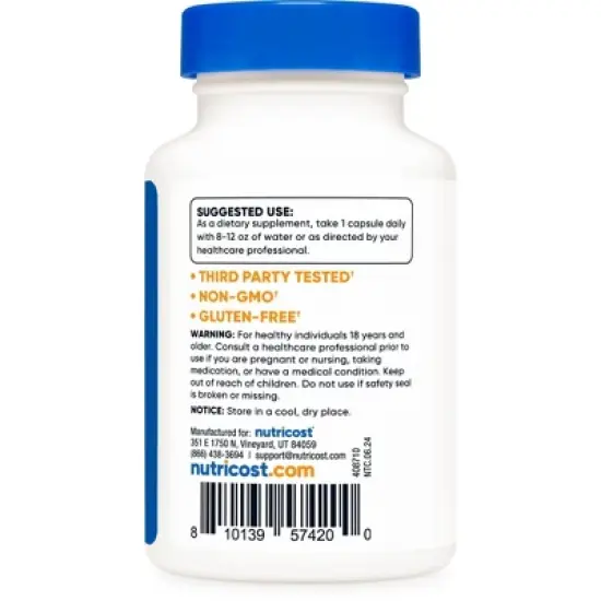 Nutricost Ashwagandha Root Extract Herbal Supplement 600mg, 30 Capsules - Vegetarian, GMO-Free, Gluten Free image {3}